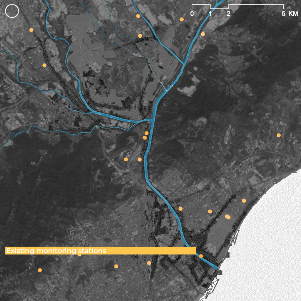 Monitoring network of stations and birding hotspots
