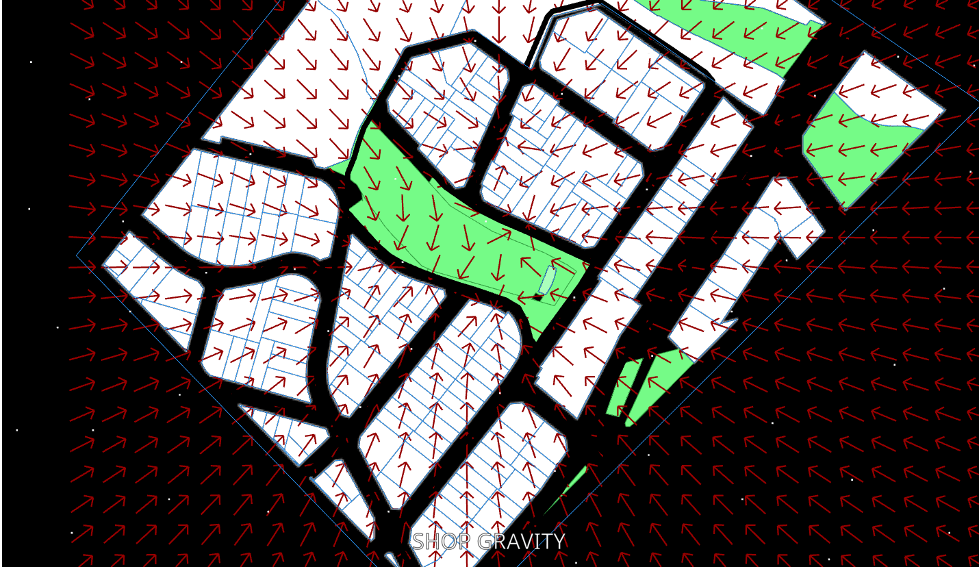 Gravity-based attraction field for agent movement