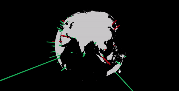 DeckGL globe and notebook workflow animation