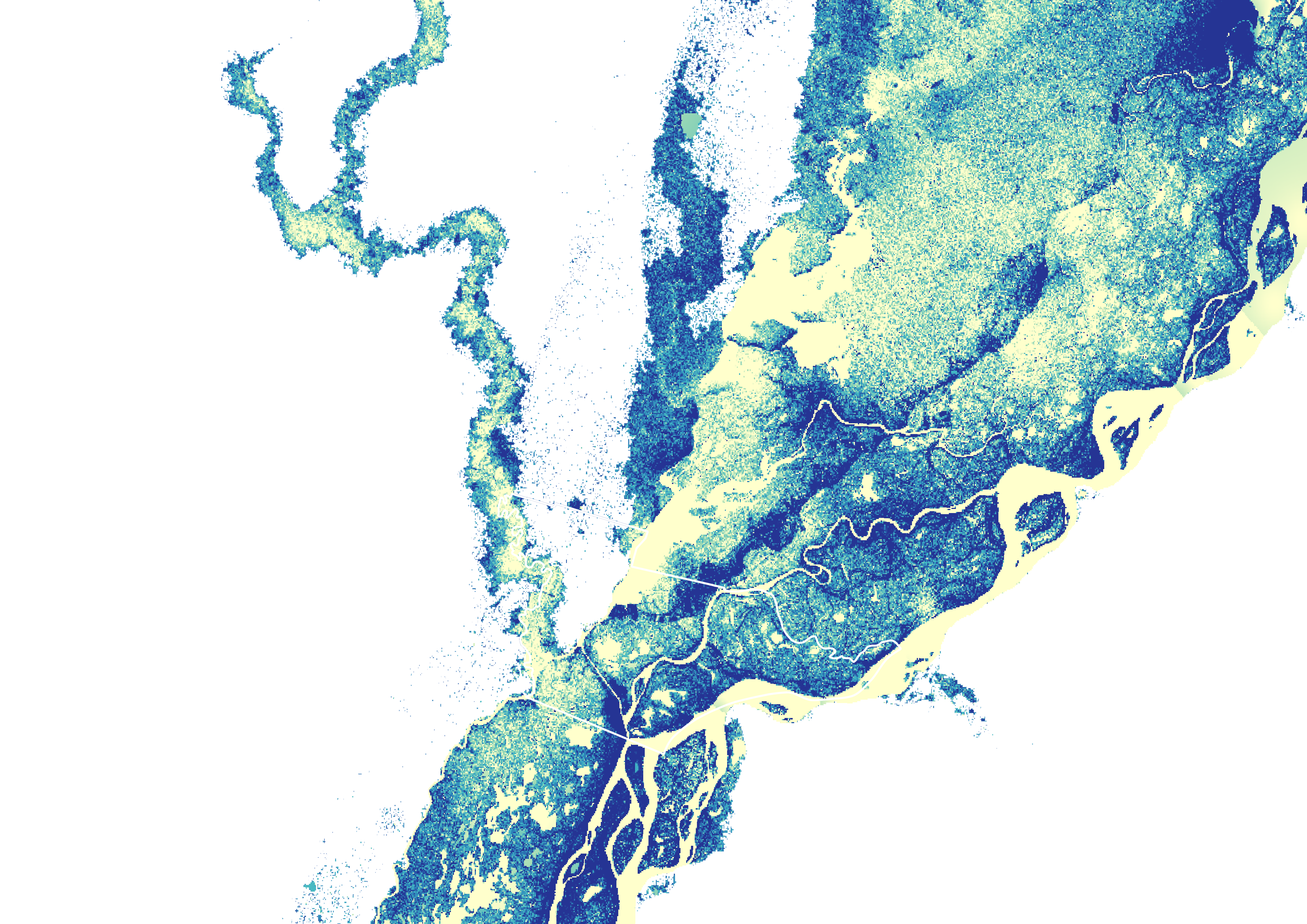Relative elevation model for Torrents of Change