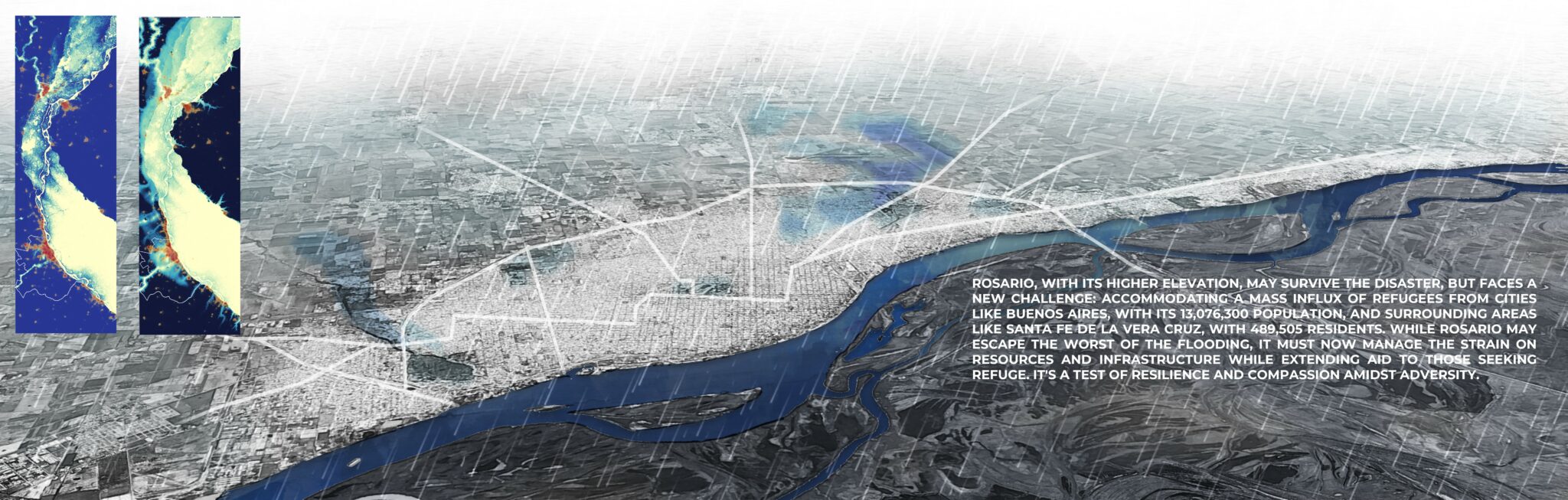 Rosario and the Santa Fe region under projected extreme flooding conditions, 2050 scenario