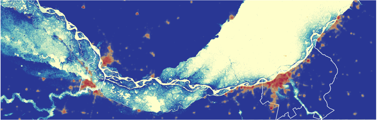 Animation showing progressive inundation of the Rosario floodplain